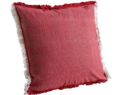 Coussin en coton avec franges (Rouge)
