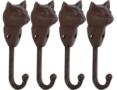 Crochet en fonte Chat (Lot de 4)