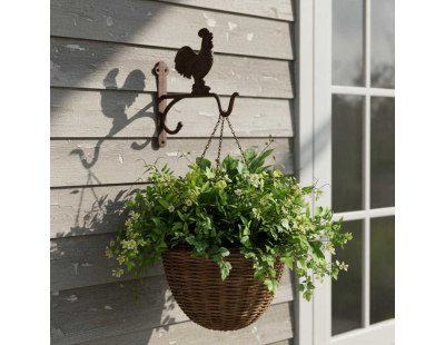 Crochet pour panier suspendu en fonte (Coq)