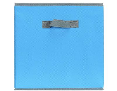 Cube de rangement coloré 30 x 30 cm (Turquoise et gris)