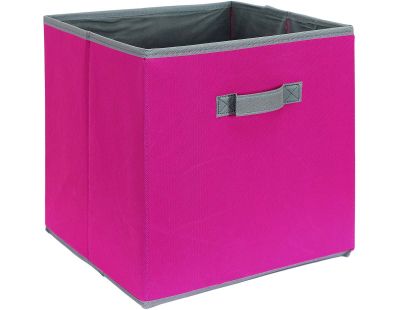 Cube de rangement coloré 30 x 30 cm (Fuschia et gris)