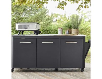Cuisine extérieure triple avec 3 portes et 6 roulettes
