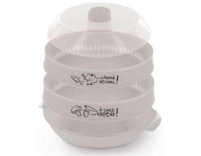 Cuit-vapeur à 2 étages spécial micro-ondes 2.4L (Fuschia)