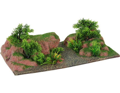 Décor complet pour aquarium 35 cm Landscape (Sol rouge)