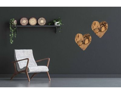 Décor mural Cœur en racine de teck