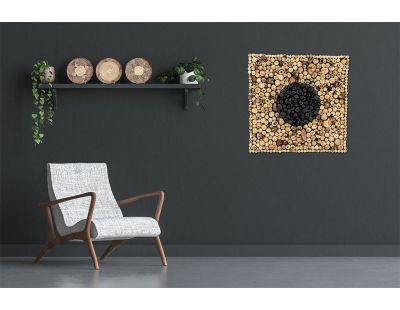 Décor mural en bois flotté naturel et noir