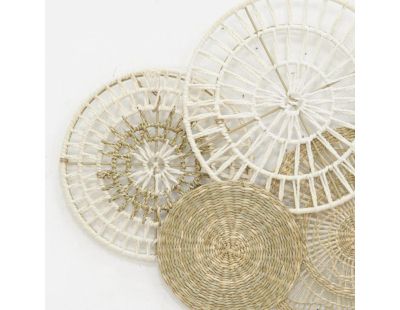 Décor mural 7 disques en jute et coton naturels