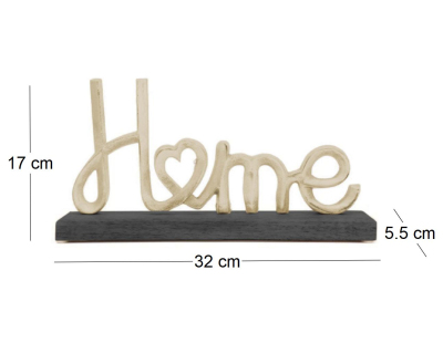 Décoration en aluminium et manguier Or et noir (Home)