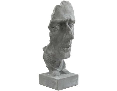 Décoration extérieure en magnésie Visage 90 cm (Gris)