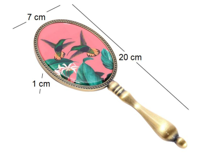 Décoration en métal et verre Oiseau du paradis 20 x 7 cm (Rose)