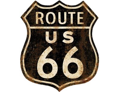 Décoration murale Route US 66 en métal 30 x 35 cm