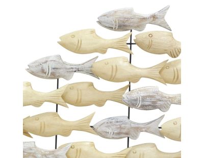 Banc de poissons en albasia (Naturel et blanc)
