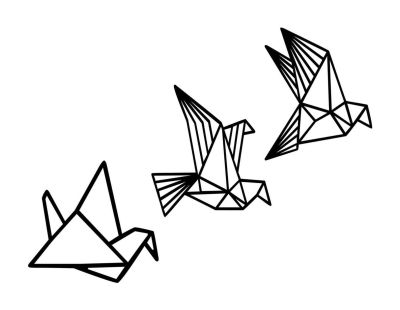 Décoration murale en bois (Oiseaux origami)