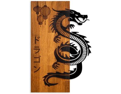 Décoration murale bois et métal Animal (Dragon)