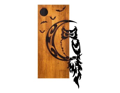 Décoration murale bois et métal Animal (Hibou sur la lune)