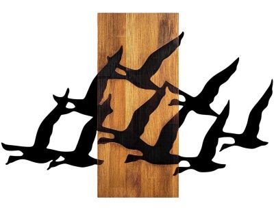 Décoration murale bois et métal Animal (Oiseaux migrateurs)