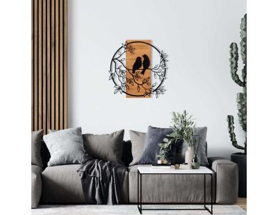 Décoration murale en bois et métal Birds In Love