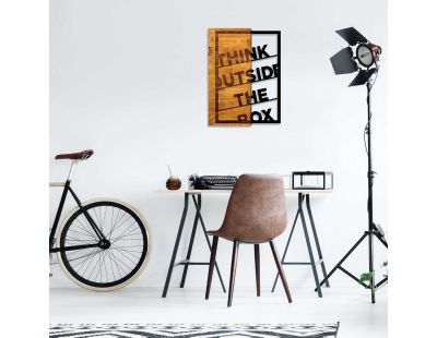 Décoration murale en bois et métal Citation (Think Outside The Box)