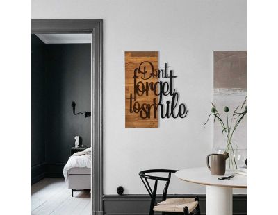 Décoration murale en bois et métal Citation (Dont Forget To Smıle)