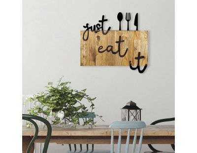 Décoration murale en bois et métal Citation (Just Eat It)