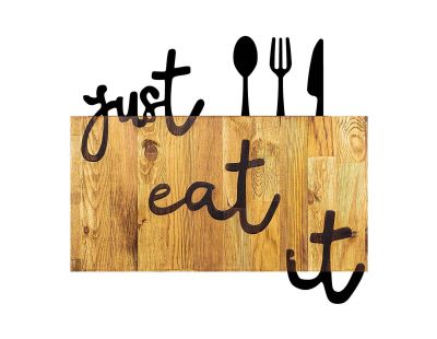 Décoration murale en bois et métal Citation (Just Eat It)