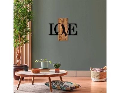 Décoration murale en bois et métal Citation (Love)