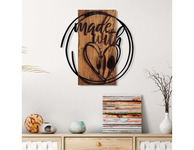 Décoration murale en bois et métal Citation (Made With Love)