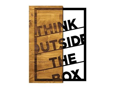 Décoration murale en bois et métal Citation (Think Outside The Box)