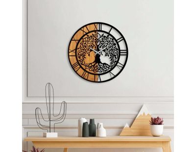 Décoration murale en bois et métal  Clock