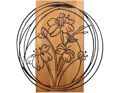 Décoration murale en bois et métal Florale (Bouquet)