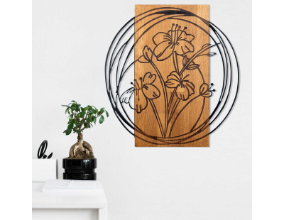 Décoration murale en bois et métal Florale (Bouquet)