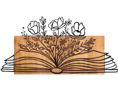 Décoration murale en bois et métal Florale (Flower Book)