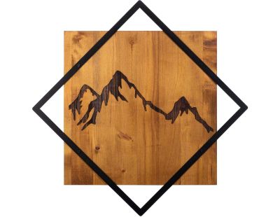 Décoration murale en bois et métal Montagnes