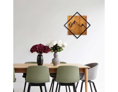 Décoration murale en bois et métal Montagnes