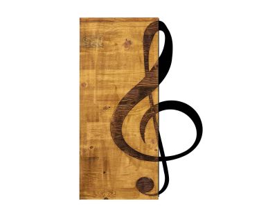 Décoration murale en bois et métal Musique (Treble Clef)