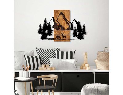 Décoration murale en bois et métal Nature
