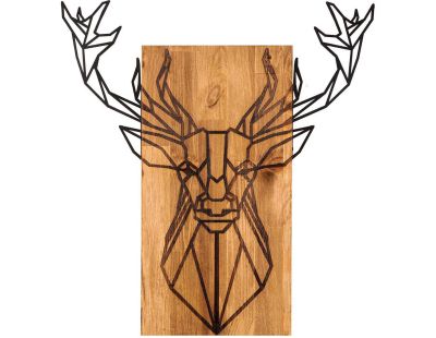 Décoration murale en bois et métal Walnut (Cerf)