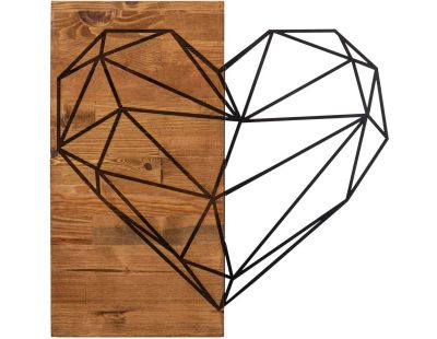 Décoration murale en bois et métal Walnut (Coeur)