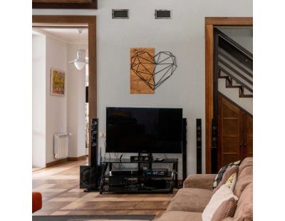 Décoration murale en bois et métal Walnut (Coeur)