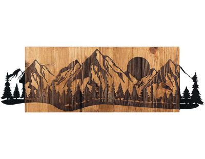 Décoration murale en bois et métal Walnut (Coucher du soleil)