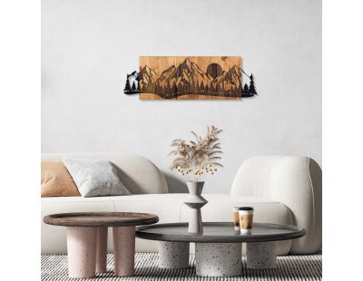 Décoration murale en bois et métal Walnut (Coucher du soleil)