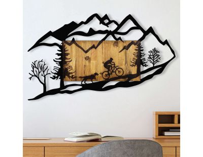 Décoration murale en bois et métal Walnut (Cycliste)