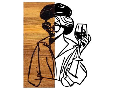 Décoration murale en bois et métal Walnut (Femme)
