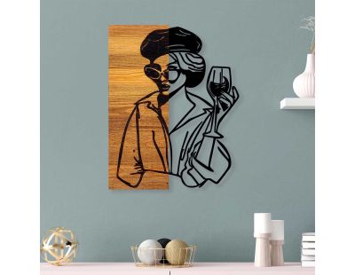 Décoration murale en bois et métal Walnut (Femme)