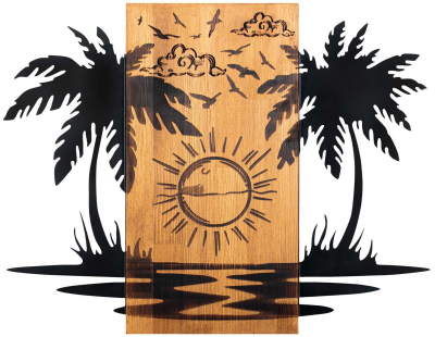 Décoration murale en bois et métal Walnut (Hawaï)