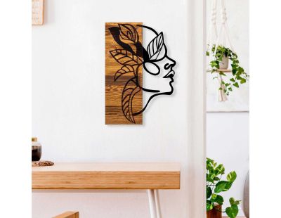 Décoration murale en bois et métal Walnut (Indien)