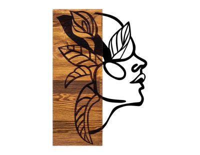 Décoration murale en bois et métal Walnut (Indien)
