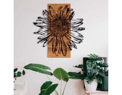 Décoration murale en bois et métal Walnut (Marguerite)