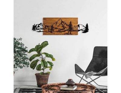 Décoration murale en bois et métal Walnut (Montagnes)