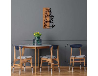 Décoration murale en bois et métal Walnut (Tasses)